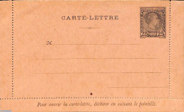 Monaco 1895 Card Letter 25c (1896 Reprint), Unused Postal Stationary - Brieven En Documenten