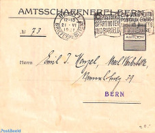 Switzerland 1921 'Zahlungs-avis Fur Staatsseuer' From Bern, Postal History - Brieven En Documenten