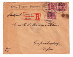Registered Deutschland 1891 Elberfeld Carl Friedrich Berninghaus Eingeschrieben Großröhrsdorf - Cartas & Documentos