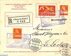 Switzerland 1926 Registered Envelope From La Chaux-de-Fonds To Basel. , Postal History - Cartas & Documentos