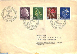 Switzerland 1948 Envelope To Lons-Le-Saunier, France. Tag Der Briefmarket '48, Postal History - Briefe U. Dokumente