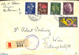 Switzerland 1949 Registered Envelope From Luzern To Vienna , Postal History - Covers & Documents