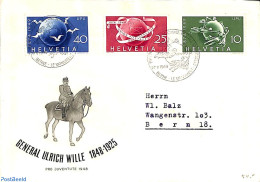 Switzerland 1949 Envlope To Bern. Pro Juventute. General Ulrich Wille 1848-1925, Postal History - Storia Postale
