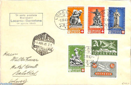 Switzerland 1940 Unopened Letter From Locarno.  Locarno-Barcelon '40 Mark., Postal History - Cartas & Documentos