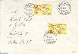 Switzerland 1949 Envelope From St Gallen To Zurich. Pro Aero '49, Postal History - Briefe U. Dokumente