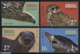 Romania 2017 Endangered Species 4v, Mint NH, Nature - Various - Animals (others & Mixed) - Birds - Birds Of Prey - Fis.. - Unused Stamps