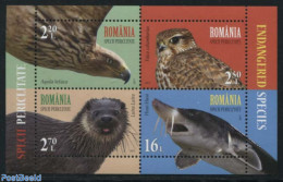 Romania 2017 Endangered Species S/s, Mint NH, Nature - Animals (others & Mixed) - Birds - Birds Of Prey - Fish - Ongebruikt