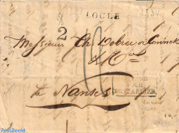 Switzerland 1883 Folding Letter From Locle To Nantes , Postal History - Storia Postale