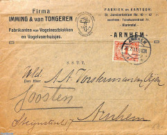 Netherlands 1911 Letter With Advertising Bird Houses , Postal History, Nature - Birds - Brieven En Documenten