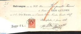 Netherlands 1887 One Gulden Cheque From 1887, Postal History - Covers & Documents