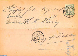 Netherlands 1896 Post From Rotterdam To Koog Zaandam, See Both Postmarks., Postal History - Cartas & Documentos