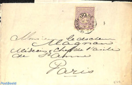 Netherlands 1890 Folding Cover From The Hague To Paris.  2.5 Cent., Postal History - Cartas & Documentos