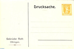 Switzerland 1909 Reply Paid Postcard 2/10+12c, Gebrüder Roth, Unused Postal Stationary - Covers & Documents