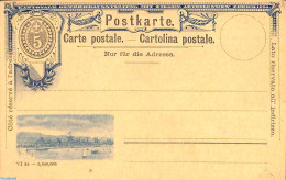 Switzerland 1894 Postcard, Illustrated 5c, Unused Postal Stationary - Brieven En Documenten