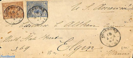 Netherlands 1897 Small Envelope From Voorburg To Elgin, USA. See Both Postmarks, Postal History - Covers & Documents