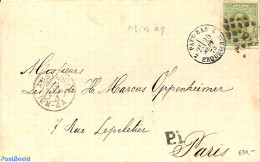 Netherlands 1873 Folding Cover From Amsterdam To Paris.PUNTSTEMPEL. , Postal History - Covers & Documents