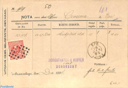 Netherlands 1884 Cheque From The Community Of Epe To  The Hague Via Dordrecht. Puntstempel 25, Postal History - Lettres & Documents