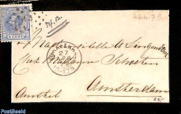 Netherlands 1879 Condolence Cover To Amsterdam, See Its Postmark. Puntstempel. Tef.12, Postal History - Covers & Documents