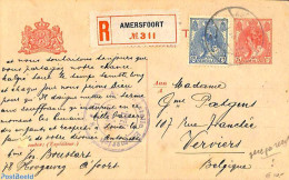 Netherlands 1918 Registered Postcard From Amersfoort To Verviers, Belgium. , Postal History - Covers & Documents