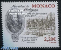 Monaco 2017 Marshall Matignon 1v, Mint NH, History - Politicians - Nuevos