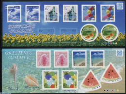 Japan 2017 Summer Greetings 2 M/s (2x10v S-a), Mint NH, Health - Nature - Various - Food & Drink - Fish - Greetings & .. - Neufs