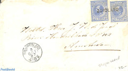 Netherlands 1887 Small Envelope From Nieuwesluis To Amsterdam, See Postmark. ZUIDLAND LANGSTEMPEL, Postal History - Covers & Documents