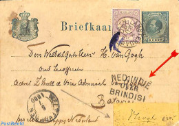 Netherlands 1880 Beautiful 'briefkaart' To Batavia. See NED INDIE Postmark. , Postal History - Covers & Documents
