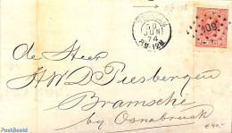 Netherlands 1874 Folding Memorandum From Veendam To Bramsche, Both Postmarks Added , Postal History - Cartas & Documentos