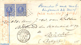 Netherlands 1879 Small Envelope From Maarsen To Brussels, See Both Postmarks. , Postal History - Briefe U. Dokumente