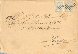 Netherlands 1891 Cover From Amsterdam To London. Puntstempel 5, Postal History - Covers & Documents