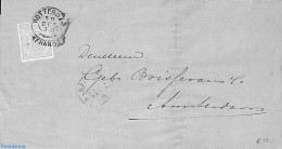 Netherlands 1870 Folding Cover From Rotterdam To Amsterdam, See Both Postmarks. Wapenzegel 1cent , Postal History - Lettres & Documents