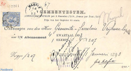 Netherlands 1893 Subscription From The Hague To Vrijhoeve-Capelle. Princess Wilhelmina (hangend Haar), Postal History - Brieven En Documenten