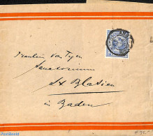 Netherlands 1895 Folding Cover From Amsterdam To Baden. Princess Wilhelmina (hangend Haar), Postal History - Briefe U. Dokumente