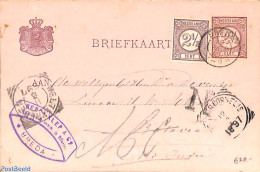 Netherlands 1897 Briefkaart To Batavia. Drukwerkzegels Cijfer 2.5c. See Postmarks., Postal History - Covers & Documents