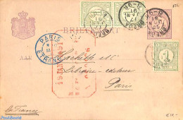 Netherlands 1891 Briefkaart From Breda To Paris, See Postmarks. Drukwerkzegels Cijfers, Postal History - Briefe U. Dokumente