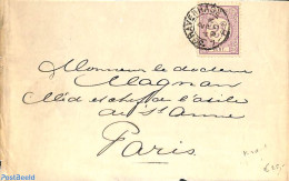 Netherlands 1890 Folding Cover From The Hague To Paris.  2.5 Cent Drukwerkzegel Cijfer., Postal History - Brieven En Documenten