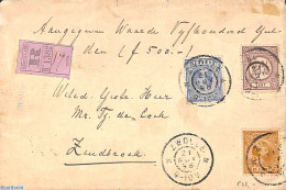 Netherlands 1898 Registered Valued Letter (waarde 500.-) From Zwolle To Zuidbroek, Postal History - Briefe U. Dokumente