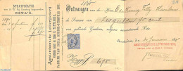 Netherlands 1895 6,75 Gulden Cheque From 1895 From Amsterdam. Princess Wilhelmina (hangend Haar), Postal History - Lettres & Documents