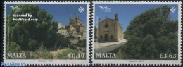 Malta 2017 Euromed, Trees 2v, Mint NH, Nature - Religion - Trees & Forests - Churches, Temples, Mosques, Synagogues - Rotary Club