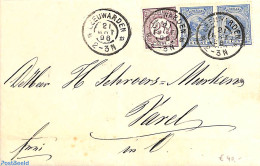 Netherlands 1896 Folding Letter From De Gebroeders Kuhlmannn, Leeuwarden To Varel, See Both Postmarks. Drukwerkzegel 2.. - Cartas & Documentos