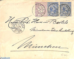 Netherlands 1893 Cover From The Hague To Munchen, See Both Postmarks. Drukwerkzegel 2.5 Cent And Princess Wilhelmina (.. - Covers & Documents