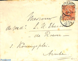 Netherlands 1894 Cover From Rotterdam To Arnhem, See Both Postmarks. Princess Wilhelmina (hangend Haar)., Postal History - Covers & Documents