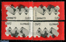 Brazil 1973 Stamp Day 4v, Mint NH, Globes - Maps - Unused Stamps