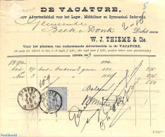 Netherlands 1893 Vacancy Advertisement. See Gemert And Zutphen Postmarks. Princess Wilhelmina (hangend Haar). , Postal.. - Cartas & Documentos