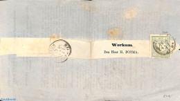 Netherlands 1877 Official Mail From Amsterdam To Workum. Drukwerkzegel 1 Cent , Postal History - Covers & Documents