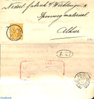 Netherlands 1895 Official Mail From/to Amsterdam. Princess Wilhelmina (hangend Haar) 3 Cent , Postal History - Briefe U. Dokumente