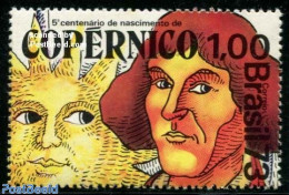 Brazil 1973 Copernicus 1v (from S/s), Mint NH, Science - Astronomy - Unused Stamps