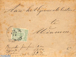 Netherlands 1879 Official Mail From Groningen To Winsum. Wapenzegel 1 Cent , Postal History - Briefe U. Dokumente