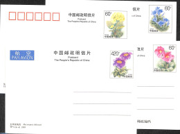 China People’s Republic 1998 Postcard Set, Alpine Flowers (4 Cards), Unused Postal Stationary, Flowers & Plants - Storia Postale