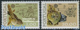 Portugal 1976 Europa 2v, Unused (hinged), History - Europa (cept) - Art - Art & Antique Objects - Handicrafts - Nuevos